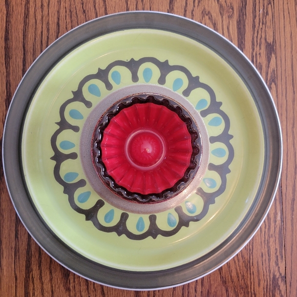 Vintage Electra Decorative Stoneware Plate Green - Brown Boho Design - Picture 10 of 14